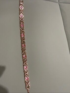 Pink Crystal Link Bracelet - Women Jewelry
